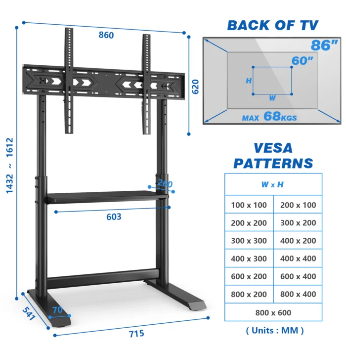 strong tv stand for commercial display use