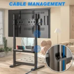 sleek matte black tv stand for premium interiors with cable management
