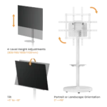 tv stand with adjustable height and swivel for better viewing angle