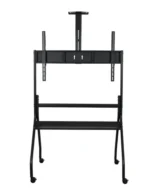 Modern steel TV floor stand with minimal design for 32 to 65 inch screens in Riyadh Saudi Arabia