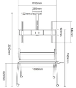 TV stand with universal mount support for smart TVs