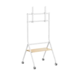 Minimalist heavy duty studio TV cart with wheels for 32 to 65 inch screens in Riyadh Saudi Arabia