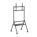 Minimalist heavy duty studio TV cart professional design with wheels for 32 to 65 inch screens in Riyadh Saudi Arabia