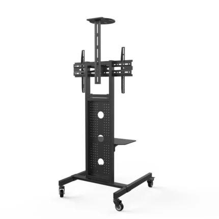 TV stand with universal mounting support for various screens