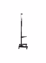 Adjustable mobile TV trolley with lockable wheels for large TVs