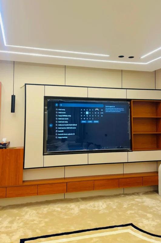 TV Installation By Masheera Interiors on Gypsum Board Tv Decor
