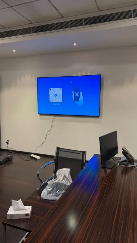 TV installation on gypsum board wall in Riyadh